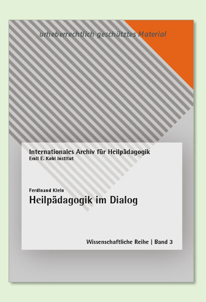 BHP Shop Publikation, Heilpädagogik im Dialog, Coverumschla, Autor Ferdinand Klein