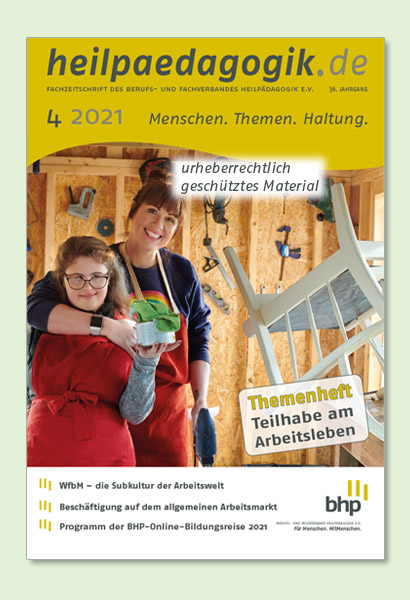 Coverbilder Fachzeitschrift „heilpaedagogik.de“, Ausgabe 04/2021
