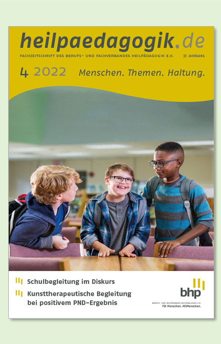 Coverbilder Fachzeitschrift „heilpaedagogik.de“, Ausgabe 04/2022